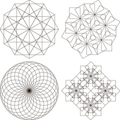 geometric pattern in black and white.  Page for coloring book