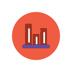 Vector illustration in flat design of retro column chart
