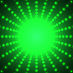 Obraz premium Abstract green background of luminous dots arranged in a space w
