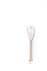 stainless balloon whiskon white background,soft focus