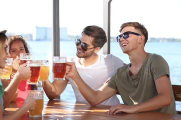 Group of friends hanging out together outdoors