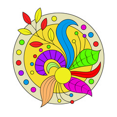 Abstract floral autumn colorful background