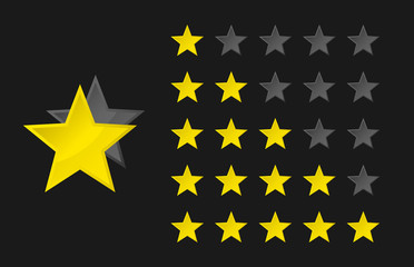 набор золотой звезды рейтинга