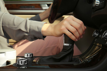 Female hand on speed selector