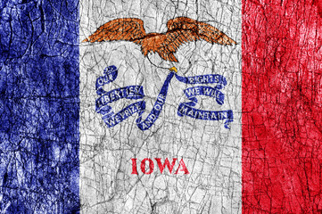 Grudge stone painted US Iowa flag