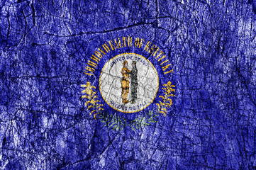 Grudge stone painted US Kentucky flag
