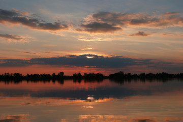 sunset on the river