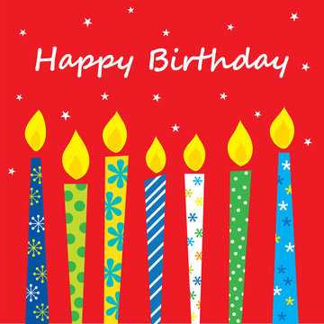 colorful birthday candles perfect for your personal birthday greeting card