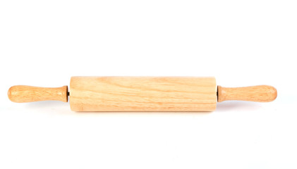 Rolling pin on white background ,selective focus