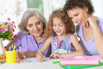 Fototapeta premium happy family drawing