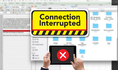 computer Interrupted  Attention Alert Connection Interrupted War