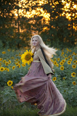 Belle and the sunflowers