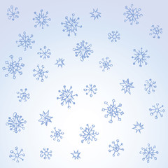Pencil drawing snowflake sketch
