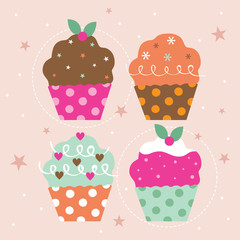 cute and sweet cupcakes design