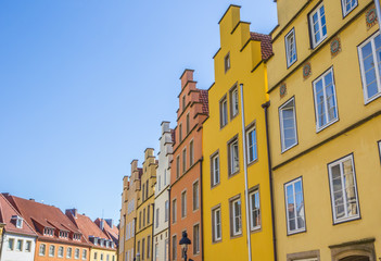 Fototapeta premium Colorful step gables at the central market square in Osnabruck