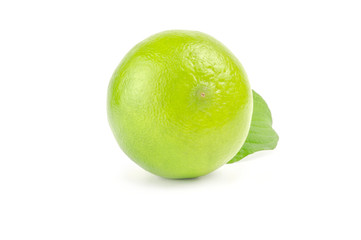 whole lime isolated on white background