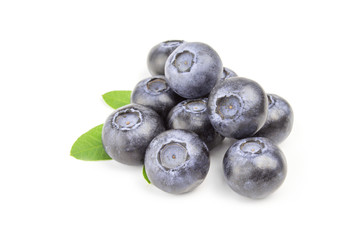 Heap of fresh blueberrys isolated on white background