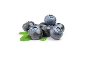 bunch of blueberry on a white background