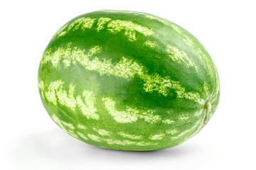 Ripe watermelon isolated on white background cutout