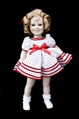 Close Up and Isolated Vintage Antique Old Doll