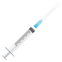 empty sterile medical syringe isolated vector illustration