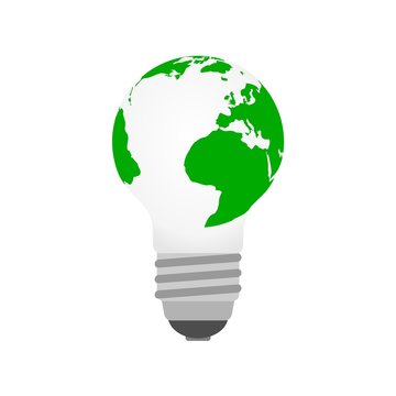Green and eco earth with lightbulb