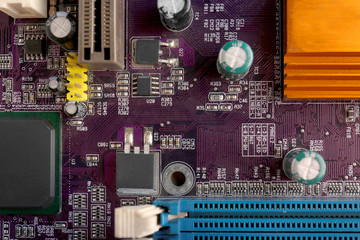 Motherboard detail, closeup
