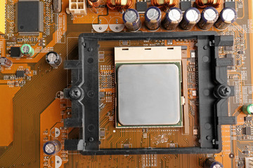 Motherboard detail, closeup