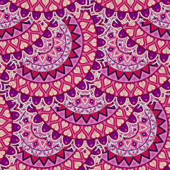 Ornate floral seamless texture, endless pattern with vintage mandala elements.
