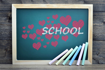 Love School text on school board