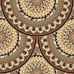 Ornate floral seamless texture, endless pattern with vintage mandala elements.