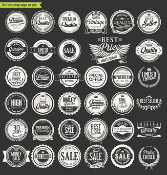 Vintage sale labels collection design elements, Premium quality
