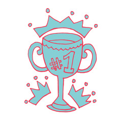 Vector cartoon flat reward icon sticker.