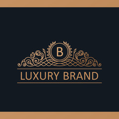 Calligraphic Luxury logo. Emblem elegant decor elements. Vintage