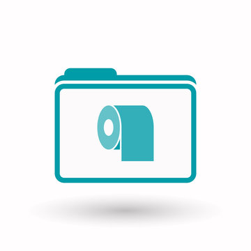 recommend clip art: Isolated  line art folder icon with a toilet paper roll
