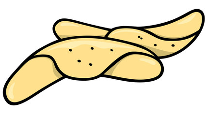 Wheat Rolls - Colored Cartoon illustration, Vector