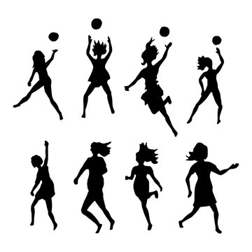 Volleybal actie - silhouette