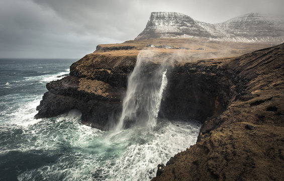 Faroe Islands Waterfall