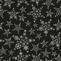 shiny silver stars from little snowflakes winter or christmas theme seamless pattern eps10