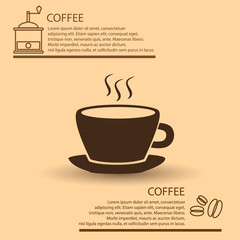 coffee cup simple brown infographics theme eps10