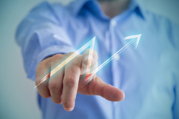 mano, dito, grafico, crescit