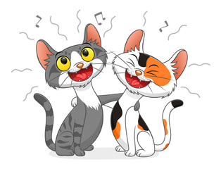 Two cats screaming