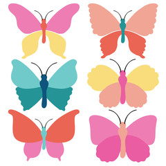 Cute butterfly collection in vector design