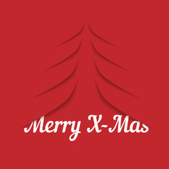 Cristmas tree paper cut design greeting card vector illustraion