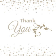 Thank you card with gold colored