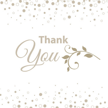 Thank you card with gold colored
