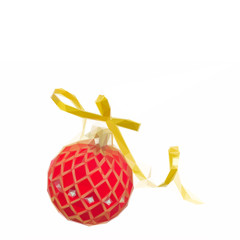 Red Christmas ball with bow