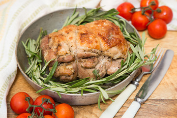 roast Turkey with rosemary and cherry tomatoes