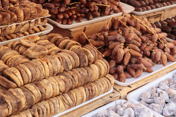 Dried fruits in stores