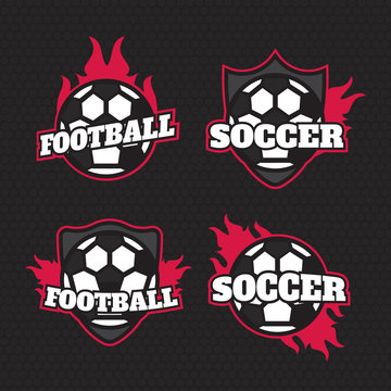 Set of soccer football badge logo design templates. Sport team